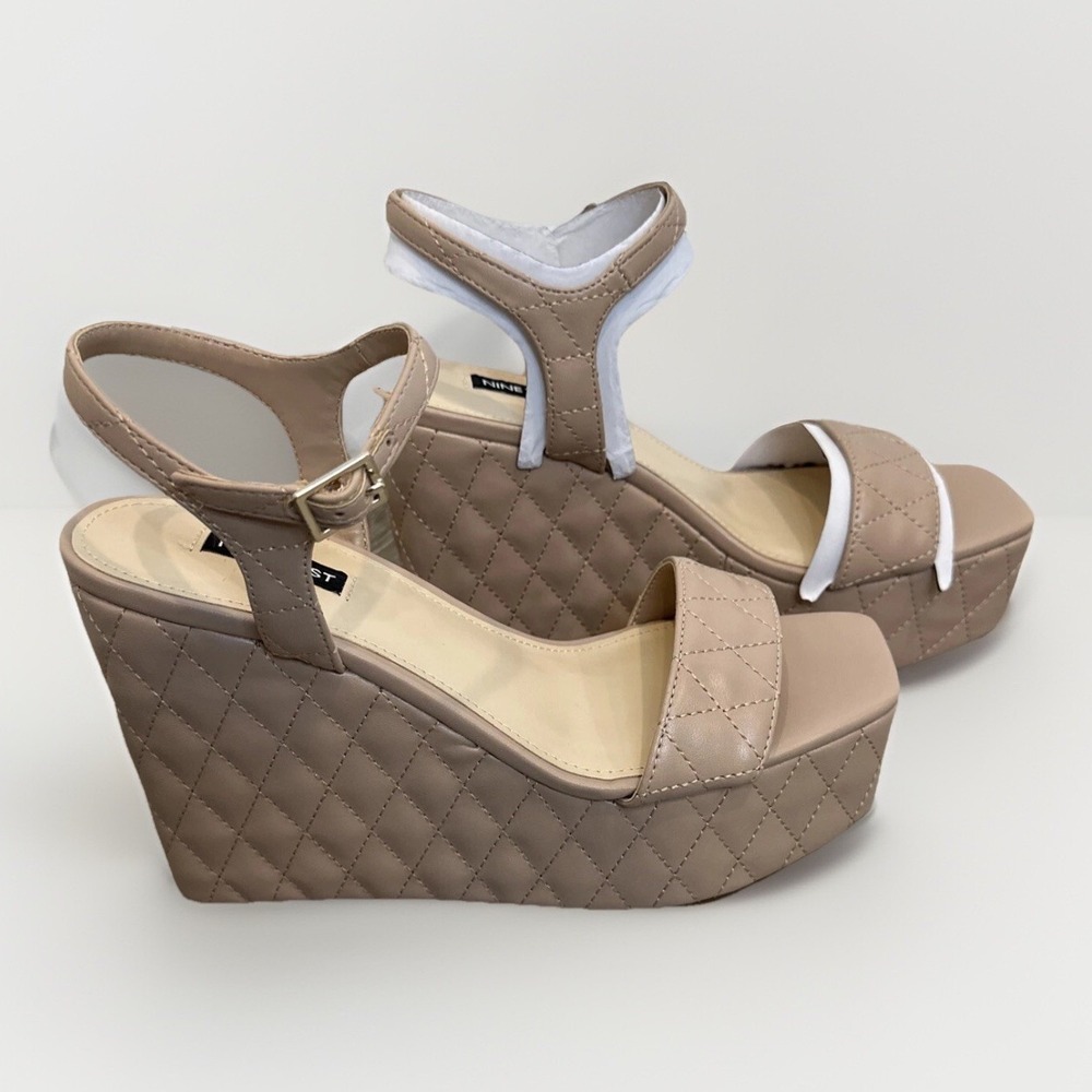 Nine West Wedge Heels Platform Shoes Quilted Womens Size 8.5M Nila3